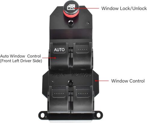 مفتاح نافذة رئيسي لجانب السائق لسيارة Honda Civic 2001-2005، Honda CR-V 2002-2006، استبدل OE #35750-S9A-305 in Kuwait
