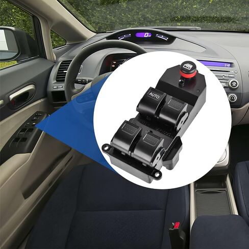 مفتاح نافذة رئيسي لجانب السائق لسيارة Honda Civic 2001-2005، Honda CR-V 2002-2006، استبدل OE #35750-S9A-305 in Kuwait