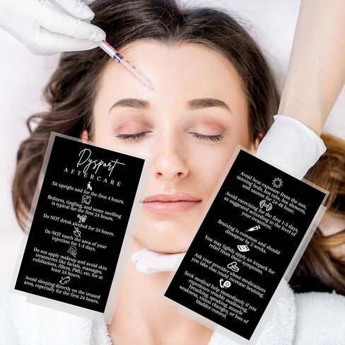 Dysport Aftercare Card | 50 pack | 2x3.5" inch Business Card | Anti-Wrinkle Injection Supplies | Black Card Design in Saudi Arabia