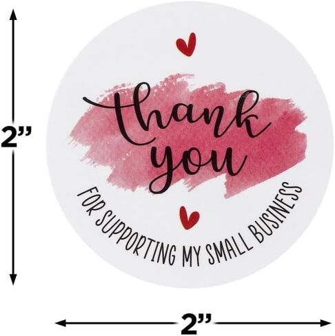 شكرًا لك على دعم ملصقات أعمالي الصغيرة مقاس 2 بوصة، ملصقات شكرًا لك على التغليف، ملصق شكرًا لك على الأعمال الصغيرة بتصميم ألوان مائية، 500 لفة مقاومة للماء in Kuwait