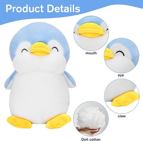 Plushies Penguin Stuffed Animal Toys,Fat Penguin Plush Doll Boy Girl Girlfriend Valentine's Day Gift Cute Pillow (Grey,9.8in) in Saudi Arabia