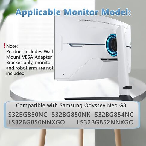 دعامة محول تثبيت على الحائط متوافقة مع هاتف Samsung Odyssey Neo G8 S32BG850NC S32BG850NK S32BG854NC LS32BG850NNXGO LS32BG852NNXGO in Kuwait