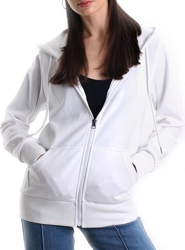 Regular Fit Women's Casual Full-Zip Hoodie Lightweight Long Sleeve Sweatshirt Casual Jacket with Pocket in Saudi Arabia