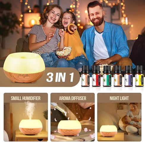 Aromatherapy Essential Oil Diffuser: Cool Mist Aroma Diffuser for Home - Colorful Light Create Ambience for Room in Kuwait