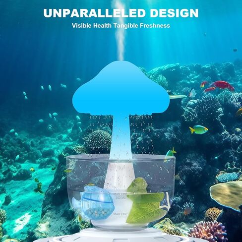 ناشر الروائح العلاجية من سحابة المطر، مرطب سحابي للمطر، تصميم قنديل البحر السحابي مع قاعدة شفافة، 7 ألوان خفيفة وإيقاف تلقائي لغرفة النوم والمكتب للاسترخاء وصوت قطرة الماء in Kuwait