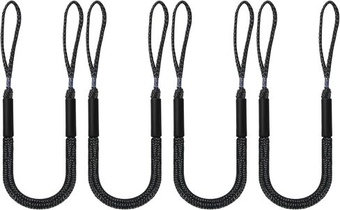 Bungee Dock Lines for Boats Marine Mooring Lines Boat Rope for Docking Accessories for Jet Ski, PWC, Pontoon, Kayak, SeaDoo, WaveRunner (Black-2 Pack) in Saudi Arabia