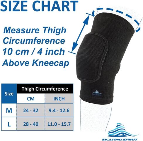 SkatingSpirit Soft Knee Pads Elbow Pads (1 Pair) for Dancing Figure Skating Gymnastic, Youth Adult Anti-Slip Anti-Collision Curved Padding Open Kneepit (M) in Saudi Arabia