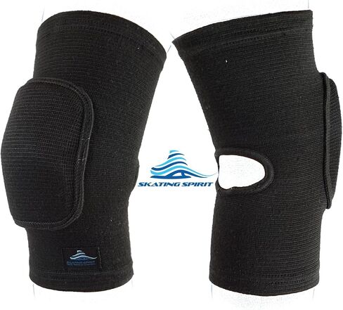 SkatingSpirit Soft Knee Pads Elbow Pads (1 Pair) for Dancing Figure Skating Gymnastic, Youth Adult Anti-Slip Anti-Collision Curved Padding Open Kneepit (M) in Saudi Arabia