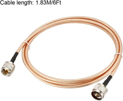 Uxcell UHF (PL259) كابل هوائي ذكر إلى نوع N ذكر RG400 كابل محوري 0.6 متر/2 قدم in Kuwait