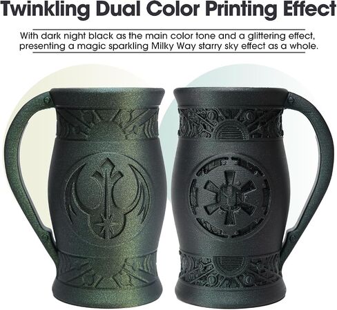 eSUN Magic PLA Filament 1.75mm, Dual Color Dark Night Starlight Twinkling PLA 3D Printer Filament, 1KG (2.2 LBS) Spool 3D Printing Color Change Filament for 3D Printers, Dark Twinkling Blue in Saudi Arabia