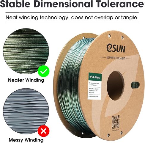 eSUN Magic PLA Filament 1.75mm, Dual Color Dark Night Starlight Twinkling PLA 3D Printer Filament, 1KG (2.2 LBS) Spool 3D Printing Color Change Filament for 3D Printers, Dark Twinkling Blue in Saudi Arabia