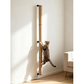 65" Wall Mounted Cat Scratching Post, Adjustable Jute Cat Wall Scratcher in Saudi Arabia