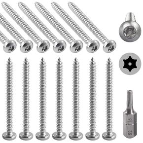 Hilitchi 210 Pcs #6 Stainless Steel Button Head Torx Sheet Metal Screws Silver Security Anti-Theft Tamper Proof Screws Assortment Kit with Screwdriver Bit T15 (#6 x 1/2" ~ #6 x 1-1/2") in Saudi Arabia