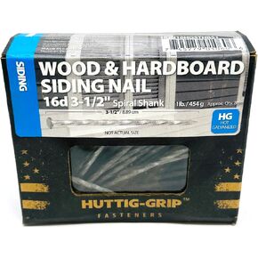 مسمار تسقيف Huttig-Grip 7/8 بوصة ساق ناعمة، لمسة نهائية مجلفنة كهربائيًا، 11 مقياس، رأس مستدير 3/8 بوصة HGN78EGRF1-1 رطل حزمة من 300 مسمار in Kuwait