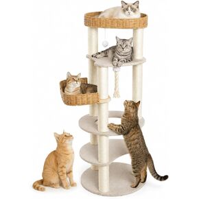 Multi-Level Cat Tree for Large Indoor Cats, 57in Tall Cat Tower in Kuwait