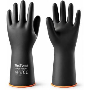 ThxToms Chemical Resistant Gloves,Long Heavy Duty Gloves,Puncture Resistant, Resist Acid,Oil,Alkali, Waterproof for Industrial Cleaning,Gardening 18", 1 Pair in Kuwait