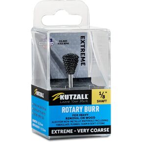 Kutzall Original Dove Tail Rotary Burr، عمود 1⁄8 بوصة، رفيع - ملحق أعمال خشبية لـ Dremel، Foredom، DeWalt، Milwaukee. كربيد التنجستن الكاشط، 3⁄8 بوصة (9.5 مم) قطر. × ½ بوصة (12.7 ملم) الطول، DT-38-EG in Kuwait