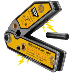 Strong Hand Tools MLA600 Adjustable Angle Magnetic Welding Square, Inside/Outside Magnets, Angle Setting Pin, Magnetic Pull Force 33 Lbs, Welding Square, 30°-270° Angle, 6" Size in Saudi Arabia