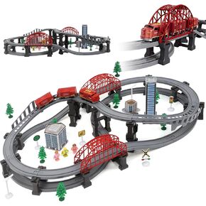 Wdmiya Train Sets for Boys 4-7, 104 Pcs Battery Operated Trains with Tracks in Saudi Arabia