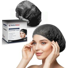 Medical Nation 21" Disposable Bouffant Caps Hair Net | CASE OF 1000, BLUE | Non-Woven, Non-Pleated Hairnets | Perfect for Medical, Labs, Nurse, Tattoo, Food Service, Hospital, Cooking - Size 21" Blue in Saudi Arabia
