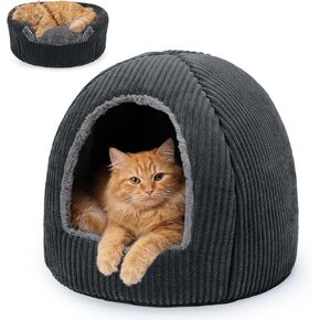 2-in-1 Cat Beds for Indoor Cats Cave Enclosed Bed with Washable Pillow in Kuwait
