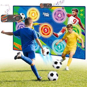 2026 Upgraded Electronic Scoring Soccer Toy Game Set for Kids, Indoor Outdoor Wall-Mounted Soccer Target Toy with 2 Soft Balls, Real-Time Score & 3 Game Modes Birthday Gift for Boys Girls Ages 3-12 in Kuwait