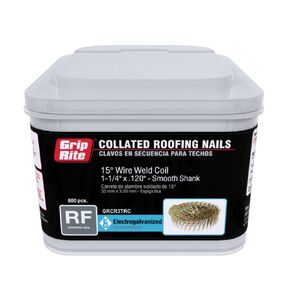 Grip-Rite 1-1/4-Inch 15? Electro-GALVANIZED Coil Roofing Nails, Smooth Shank, 600 nails per tub in Saudi Arabia