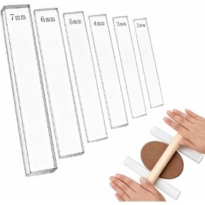 Polymer Clay Tools 12Pcs Acrylic Rolling Pin Guides Set Adjustable Depth Guides 2-7mm with Protective Film Clay Roller for Polymer Earrings, Sculpting, Modeling & DIY Jewelry Making in Kuwait