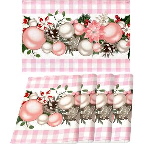 Nepnuser Black and White Gingham Christmas Table Runner Buffalo Check Plaid Xmas Decoration Holiday Home Kitchen Decor in Saudi Arabia