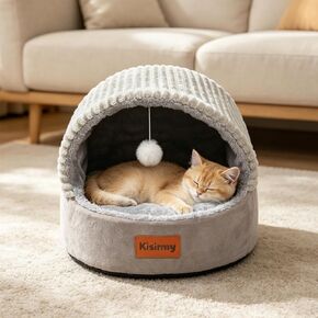 Cat Bed Cave with Pillow & Cat Toys, Cozy Cat Beds for Indoor Cats in Saudi Arabia