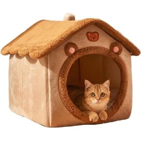 Cat Bed for Indoor Cats,Cat Tent with Removable Pillow (M-18.1x14.5x15.7In) in Kuwait
