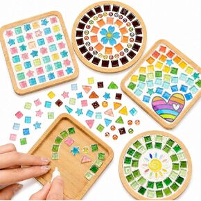 LANGIFT 4-Pack DIY Mosaic Coaster Kit for Adults, Kids & Beginners in Saudi Arabia