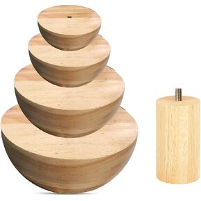 Wooden Pottery Clay Molds Set, Pottery Tools with Handle for Ceramic Top Forms DIY Bowls Plate Dish Slump Press Art Making, Large(8.46'' 7.48'' 6.5'' 5.5'') in Saudi Arabia