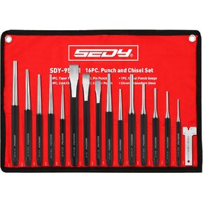 16-Piece Precision Punch & Chisel Set - Taper Punch, Pin Punch, Center Punch, Cold Chisels & Gauge for Versatile Applications in Saudi Arabia