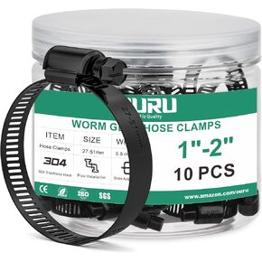 40PCS 3/8"-5/8 Black Hose Clamp,Adjustable 10-16mm Small Hose Clamps Stainless Steel,Metal Worm Gear Drive Hose Clamps for Automotive,Plumbing,Intercooler,Pipe,Fuel Line Radiator Clamps in Saudi Arabia