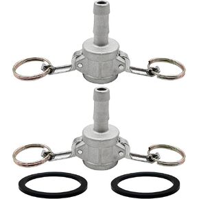 2PCS Global Type C Cam and Groove Hose Fitting, Socket x Hose ID Barbed, with 2 PCS Camlock Gasket Fitting(1") in Saudi Arabia