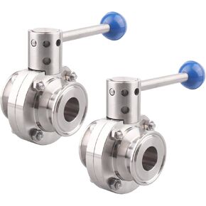 DERNORD 2 Pack 1.5 Inch Tri Clamp Sanitary Butterfly Valve with Pull Handle Stainless Steel 304 Tri Clamp Clover (1" Tube OD) in Saudi Arabia