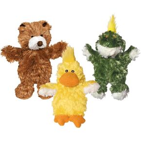 KONG Low Stuffing with Squeaker Dog Toy, X-Small, 3 Animals, Bear, Duck, Frog in Kuwait