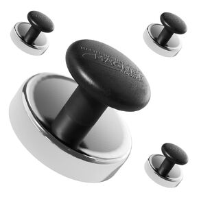 Master Magnetics Round Base Magnets with Knob - 2.04" Diameter, 0.98" Total Height with 1" Diameter Knob, 35 Pound Pull, Chrome, Pack of 3, HMKR-50X3 in Kuwait