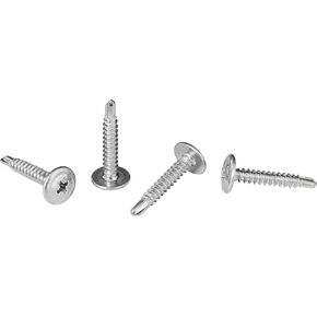 #8 x 1/2" Phillips Modified Truss Head Self-Drilling Tek Screw, Zinc-Plated Steel for Sheet Metal Attaches Wire Lath to Metal Studs - Box of 100 in Saudi Arabia