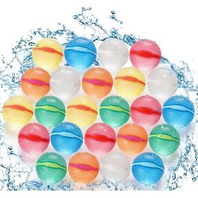 Reusable Water Balloons Refillable for Kids: Soft Silicone Material Self Sealing for Outdoor Activities - Summer Pool Beach Water Bomb for Boys Girls 3-12 Years (12Pck) in Kuwait