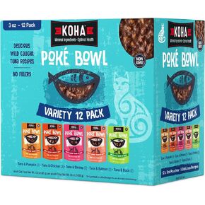 KOHA Poké Bowl Cat Variety Pack, 5 Flavors, 3oz Pouches Pack of 24 in Kuwait