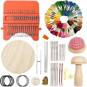 Esoes Speedweve Darning Mini Loom Kits with 50 Color Threads, Sock Darning Mushroom Egg, Complete Darning Kit for Beginners Quickly Mending Jeans Socks, DIY Knit Patch Repair Clothes Tool in Kuwait