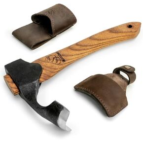 BeaverCraft Forged Adze Axe Wood Carving - Curved Woodworking Adze AX2 with Wooden Handle for Bowl Gutter - Spoon Carving Tool - Whittling Tools, Hatchet in Kuwait