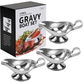 Stainless Steel 3 OZ Gravy Boat Juice Bucket Dish Roasting Sauce Dish 3 Pack in Saudi Arabia