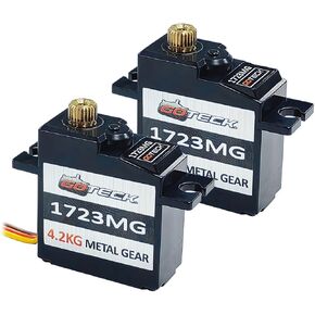 GOTECK 2PCS 17g Full Metal Gear Digital Servo, with 25T Servo Horn for 1/18 1/16 1/14 RC Car Model Boat Fixed-Wing Helicopter Airplane Robot Toy in Kuwait