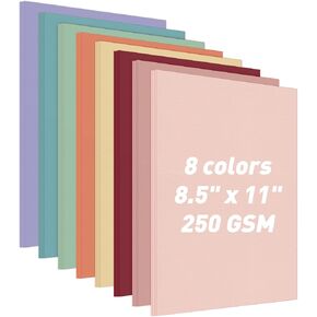 MAXECHO 8.5"x11" Colored Cardstock 32 Sheets, 250gsm/92lb Double-Sided Heavyweight Assorted Color Card Stock for Printer, Cricut, DIY Crafts, Card Making, Die Cutting, Scrapbooking, Construction Paper in Kuwait
