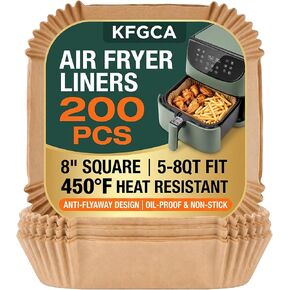 200 Pcs 8 Inch Square Air Fryer Liners Disposable, Anti-Flyaway in Kuwait