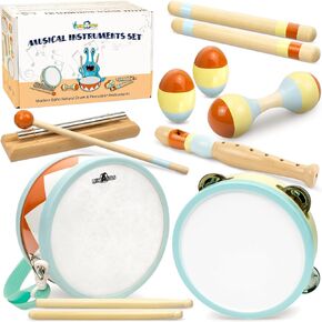 Kids Drum Set with Montessori Wooden Musical Instruments and Music Toys in Saudi Arabia