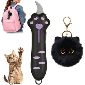 Cat Paw Box Cutter, Retractable Cat Claw Box Cutter with Plush Cat Keychain, Safe Package Opener Tool for Home and Office Use, Ergonomic Silicone Handle Design in Kuwait
